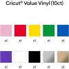 imageCricut Value Permanent Vinyl  50ft Rainbow Sampler 12in x 12in Sheets 50 Count10Roll Pack