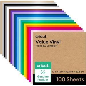 imageCricut Value Permanent Vinyl  50ft Rainbow Sampler 12in x 12in Sheets 50 Count100Pack