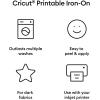 imageCricut Printable IronOn for Dark Fabrics 10 sheets 85quot x 11quot  Print HTV Compatible with Inkjet Printers  For Joy Xtra Explore ampamp Maker MachinesDark Fabrics