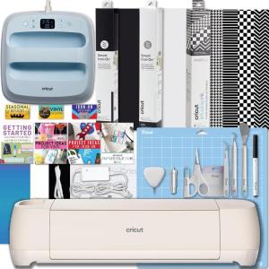 imageCricut Explore 4 Machine Ultimate Card Sampler Bundle  Vinyl Sampler Infusible Ink Card Making Kit Heat Transfer Vinyl Tool Set Cutting Mats  Beginner Die Cutting Machine Set for DIY ProjectsHeat Press Combo