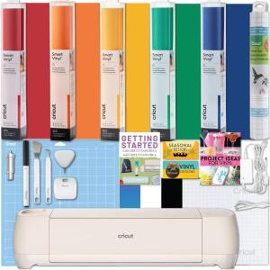 imageCricut Explore 4 Machine with Vinyl and IronOn Bundle  Beginner Friendly Craft Cutting Machine with Essential Materials HTV and Adhesive Vinyl Variety Pack DIY Decor Projects Apparel and DecalsCore Rainbow Vinyl