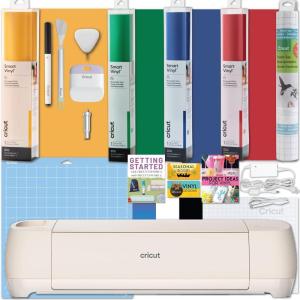 imageCricut Explore 4 with Easy Press 3 Machine and IronOn Combo Bundle  Craft Cutting Machine and Heat Press Combo Cricut Machine Kit for Beginners and Gifts DIY Apparel and Tote Bags HTV MaterialsSmart Materials