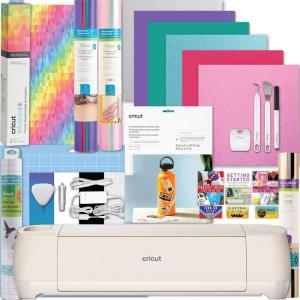 imageCricut Explore 4 with Easy Press 3 Machine and IronOn Combo Bundle  Craft Cutting Machine and Heat Press Combo Cricut Machine Kit for Beginners and Gifts DIY Apparel and Tote Bags HTV MaterialsUltimate Sticker Making