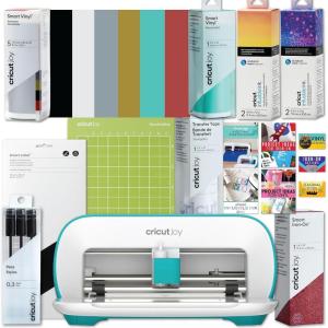 imageCricut Joy Machine with Smart Vinyl Rolls Standard Grip Cutting Mat and Joy Tool Set Bundle  Starter Kit for Stickers and Decals Cutting Machine Set for DIY Cards Home Decor and Craft ProjectsUltimate Material Sampler