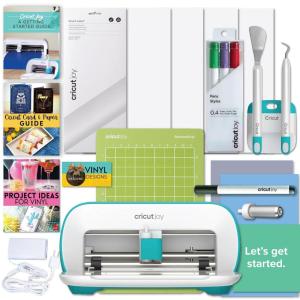 imageCricut Joy Machine with Smart Vinyl Rolls Standard Grip Cutting Mat and Joy Tool Set Bundle  Starter Kit for Stickers and Decals Cutting Machine Set for DIY Cards Home Decor and Craft ProjectsJoy with Labels and Pen Pack
