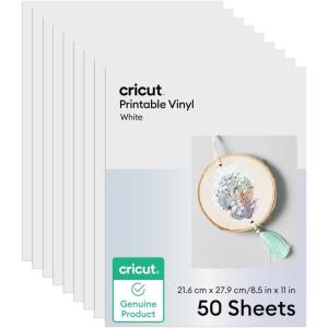 imageCricut Printable Vinyl 40 Transparent Sheets 85quot x 11quot  Compatible with Inkjet Printers  For Joy Xtra Explore ampamp Maker Machines50 White Sheets