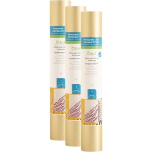 imageCricut Shimmer Permanent Vinyl  Gold 3Pack of 4ft Rolls 12quotx48quot  Compatible with Cricut Maker ampamp Explore MachinesGold