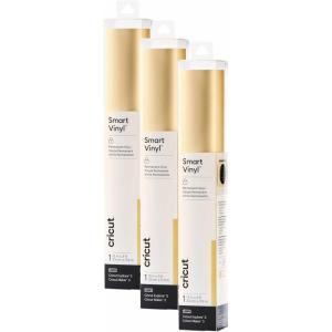 imageCricut Smart Permanent Vinyl  Shimmer Gold 3Pack of 3ft Rolls 13quotx36quot for Explore and Maker 3  Matless Cutting for Long cuts up to 12ft