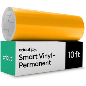 imageCricut Smart Permanent Vinyl for Joy Machine Black 55in x 10ft roll  Matless Cutting for Long cutsMaize Yellow