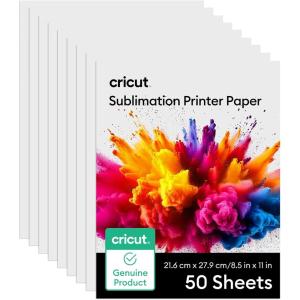 imageCricut Sublimation Paper  100 Sheets 85quot x 11quot  Letter Size  Compatible with Sublimation Printer and Sublimation Ink 120gsm50 Count