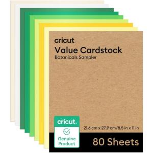 imageCricut Value Cardstock Paper Ocean Sampler  80 sheets 85quot x 11quot  Compatible with Joy Xtra Explore ampamp Maker Machines  Letter SizeBotanicals