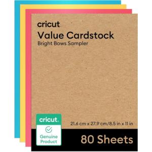 imageCricut Value Cardstock Paper Ocean Sampler  80 sheets 85quot x 11quot  Compatible with Joy Xtra Explore ampamp Maker Machines  Letter SizeBright Bows