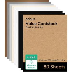 imageCricut Value Cardstock Paper Ocean Sampler  80 sheets 85quot x 11quot  Compatible with Joy Xtra Explore ampamp Maker Machines  Letter SizeNeutrals