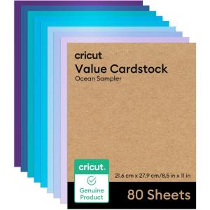 imageCricut Value Cardstock Paper Ocean Sampler  80 sheets 85quot x 11quot  Compatible with Joy Xtra Explore ampamp Maker Machines  Letter SizeOcean