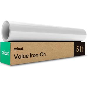 imageCricut Value Iron On Gray 12in x 5ft roll  HTV Heat Transfer VinylWhite