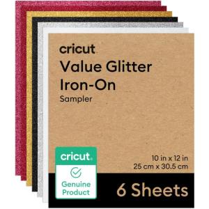 imageCricut Value IronOn Rainbow Sampler  12 in x 3 ft 10 ct HTV Heat Transfer VinylGlitter Sampler