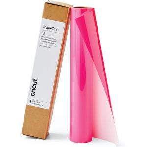 imageCricut Everyday Iron On  12 x 12ft  HTV Vinyl for TShirts  Use with Cricut Explore Air 2Maker StrongBond Guarantee Outlast 50 Washes BlackNeon Pink