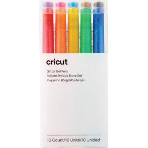 imageCricut Glitter Gel Pens Set of 5 Add Sparkly Glow to Cards Paper Decor and More for Use with Cricut Maker and Explore Cutting Machines Medium Point 08mm NeonRainbow
