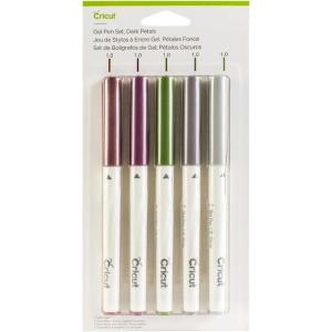 imageCricut Glitter Gel Pens Set of 5 Add Sparkly Glow to Cards Paper Decor and More for Use with Cricut Maker and Explore Cutting Machines Medium Point 08mm NeonDark Petals