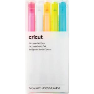 imageCricut Glitter Gel Pens Set of 5 Add Sparkly Glow to Cards Paper Decor and More for Use with Cricut Maker and Explore Cutting Machines Medium Point 08mm NeonSampler
