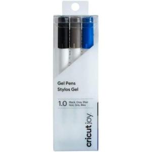 imageCricut Joy Glitter Gel Pens 08 mm Rainbow 10 ctBlack  Gray  Blue
