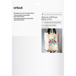 imageCricut Printable Iron On for Light Fabrics  US Letter Size 5ct Printable HTV Vinyl for Inkjet Printer Compatible with Cricut Maker Expression and Cricut Joy Xtra Machines