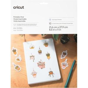 imageCricut Printable Vinyl  Silver 812quot x 11quot Pkg of 10Silver