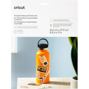 imageCricut Printable Waterproof Sticker Set  Transparent 812quot x 11quot Pkg of 5