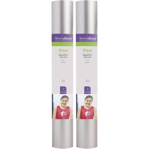 imageCricut Sportflex Iron On  Silver 2Pack of 2ft Rolls 12quotx24quot HTV Heat Transfer Vinyl for Sportswear Polyester ampamp Nylon  Compatible Heat Press  Maker ampamp Explore Machines
