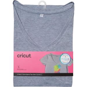 imageCricut Womens Fitted TShirt Blank VNeck SGray