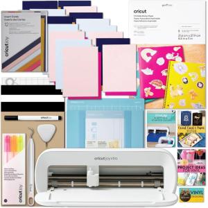 imageCricut Joy Xtra and EasyPress Mini with IronOn Vinyl Sampler Pack and Tool Kit Bundle  Cutting Machine with Small Heat Press and HTV Accessories Cricut Beginner Kit with Everything to Get StartedJoy Xtra Sticker and Card Bundle