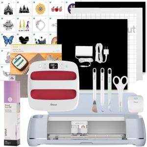 imageCricut Maker 3 ampamp Digital Content Library 30 Images  Smart IronOn Bundle Includes 5Piece Tool Set EasyPress 2 Heat Press EasyPress Mat ampamp Smart Holographic Iron On Roll Blue