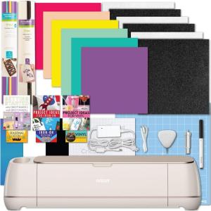 imageCricut Maker 4 Cutting Machine with Rainbow Smart Vinyl Bundle  Electronic Craft DieCutting Machine with Variety Vinyl Transfer Tape and Weeding Tools Beginner Kit Bluetooth ConnectivityVinyl and IO Sheets