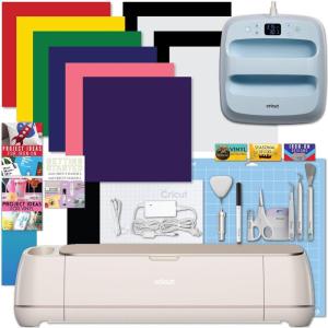 imageCricut Maker 4 with Easy Press 3 Machine and IronOn Combo Bundle  Craft Cutting Machine and Heat Press Combo Set Cricut Machine Kit for Beginners and Gifts DIY Apparel and Tote Bags HTV MaterialsHeat Press Sheet Combo